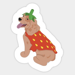 Strawberry Dog Sticker